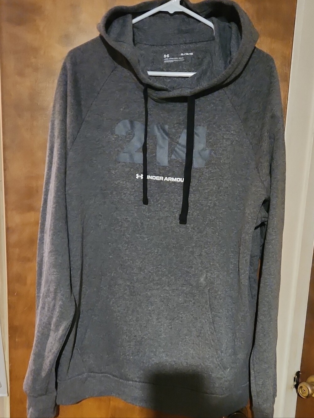 Under Armour Charcoal Grey Hooded Pullover with 24 Logo